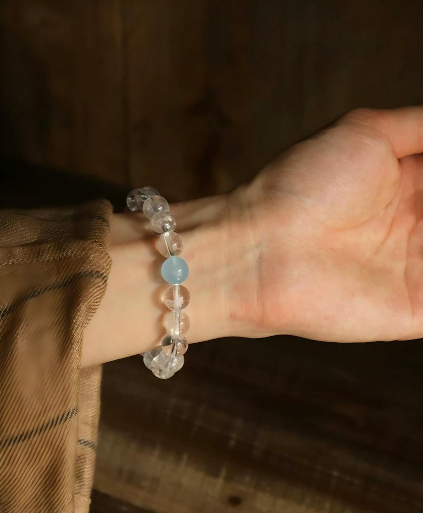 Clarity & Calm Clear Quartz Aquamarine Bracelet - VOUTHAM