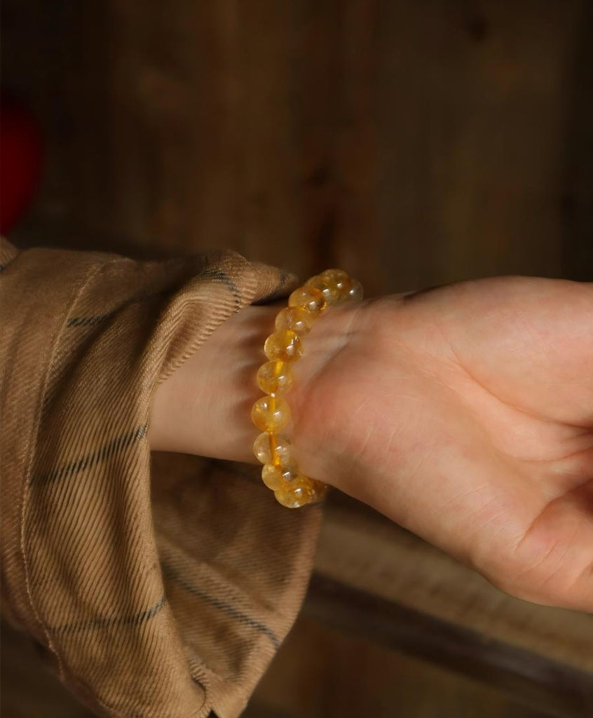 Manifest & Abundance Yellow Azeztulite Golden Tiger Eye Bracelet - VOUTHAM