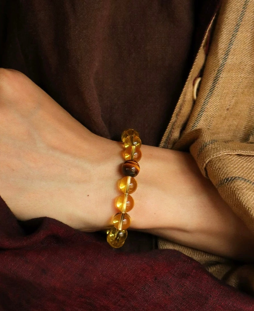 Confidence & Prosperity Citrine Tiger Eye Bracelet - VOUTHAM