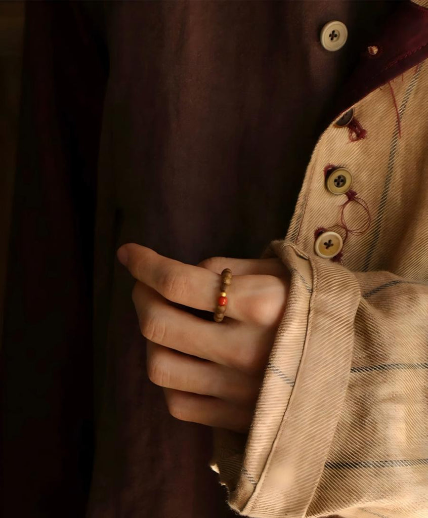 Serenity & Strength Agarwood Red Agate Ring - VOUTHAM