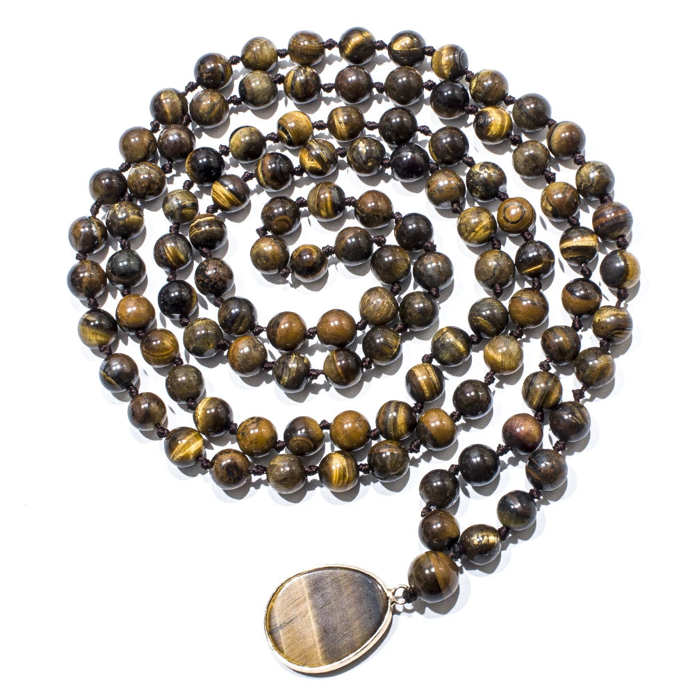 Tiger Eye Stone Necklace - Fengshui Wealth, Good luck & Energy cleansing