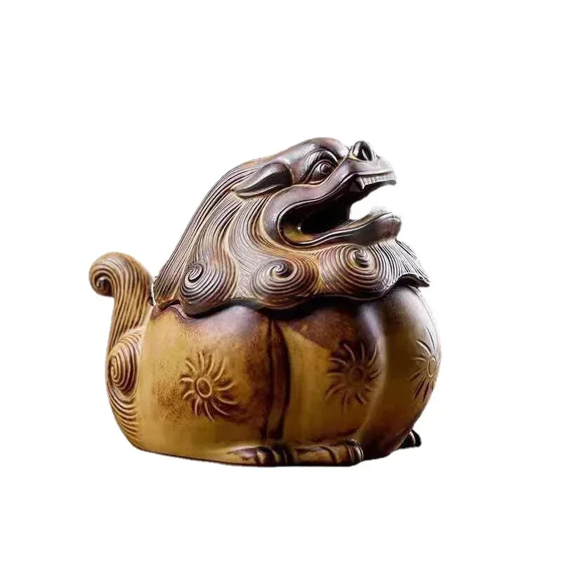 Retro-style Ceramic Pixiu Plate Incense Burner, Tea Table Home Decoration Lucky Decoration