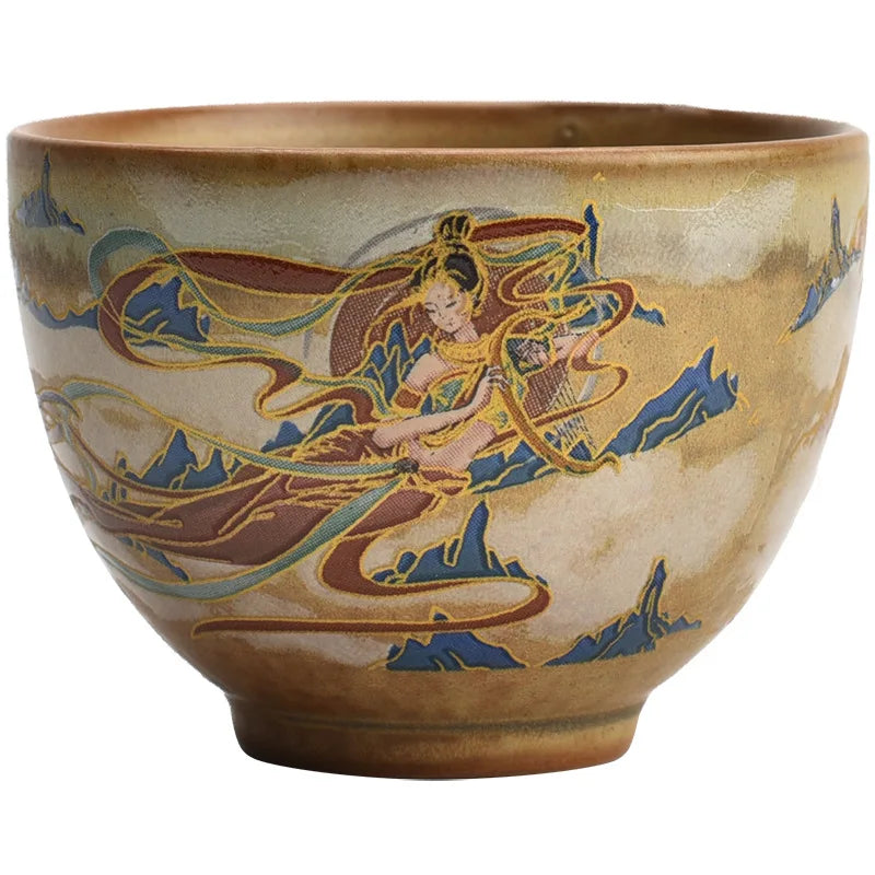 Dunhuang Kweichow Tea Cup – Retro Kung Fu Tea Cup, Personal Master Tea Bowl for Tea Drinking