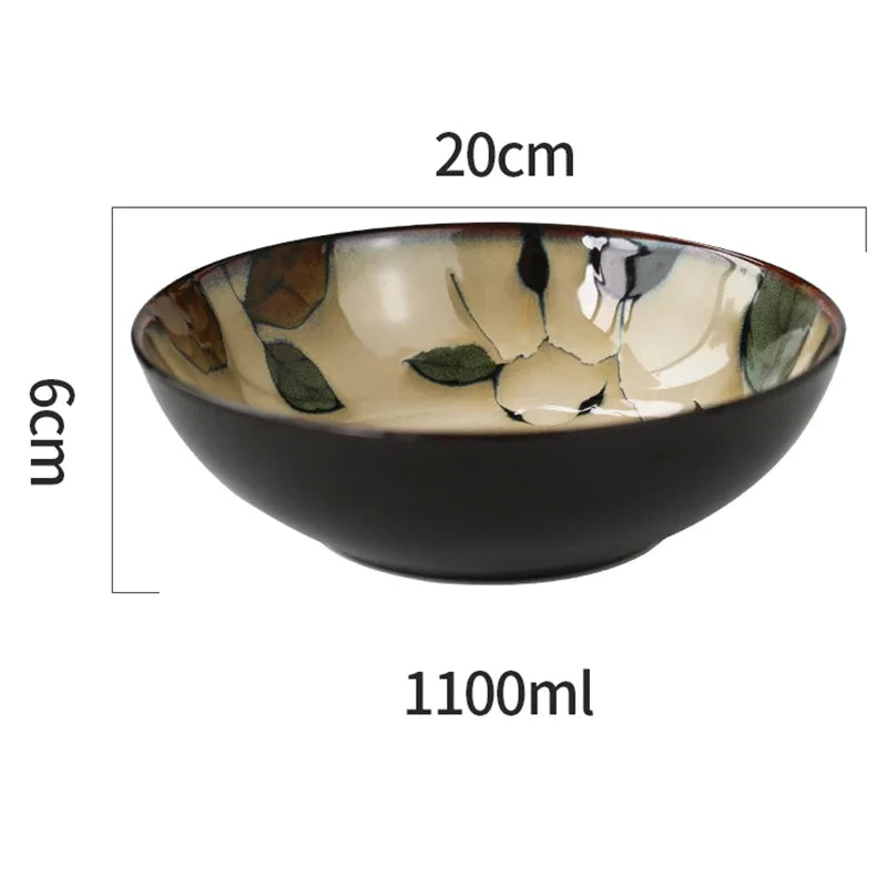 Rural Ceramic Tableware – Lamian Noodles Bowl, Hot Vegetable & Rice Bowl