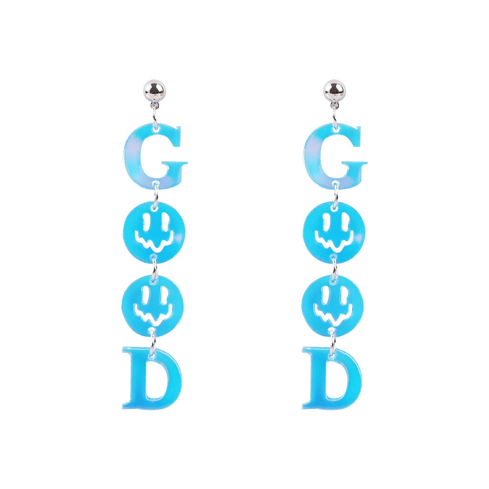 Colorful Laser Cut Arcylic Drop Cute and Funny Earrings