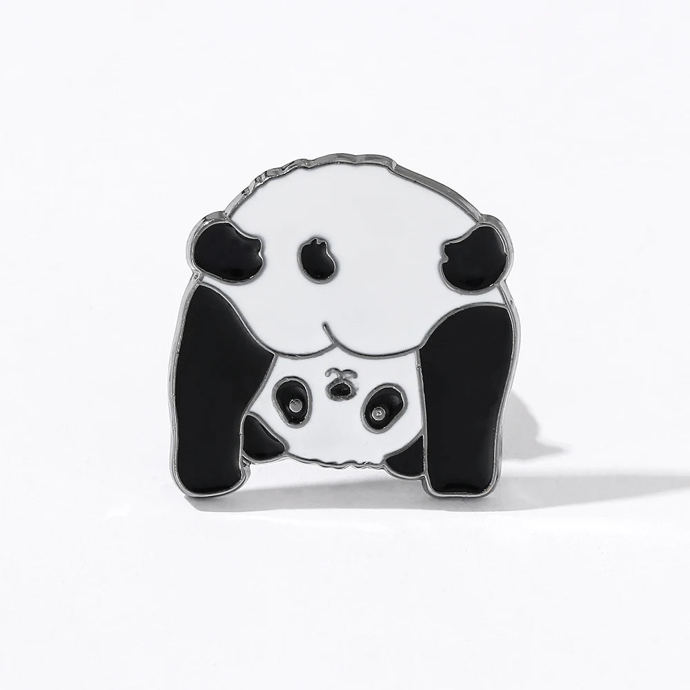 Cute Panda Brooch – Metal Enamel Pin for Hat, Scarf, and Fashion Accessories