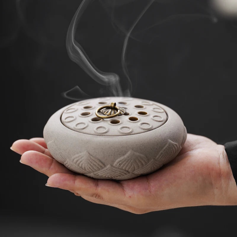 Lotus Incense Burner – Wormwood Mosquito Repellent, Creative Aromatherapy Stove for Household Indoor Use