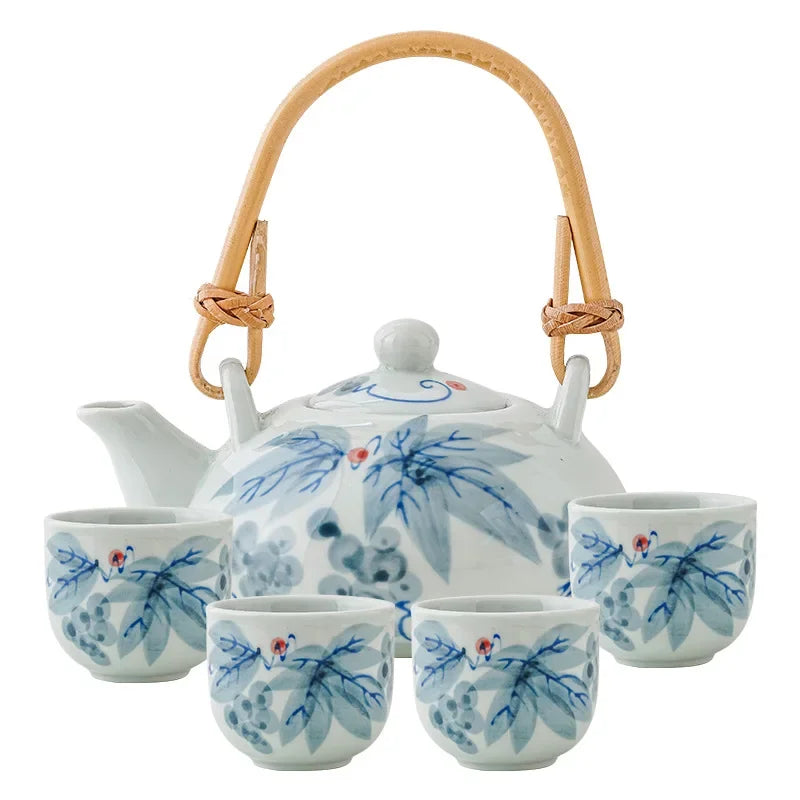 Hand-Drawn Grape Tea Set – Large Capacity Tea Set for Flower Tea Brewing