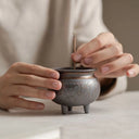 Antique Small Incense Burner Stove – Gilded Ceramic Incense Burner for Tea Ceremony, Aromatherapy, and Tea House Table Decor - VOUTHAM