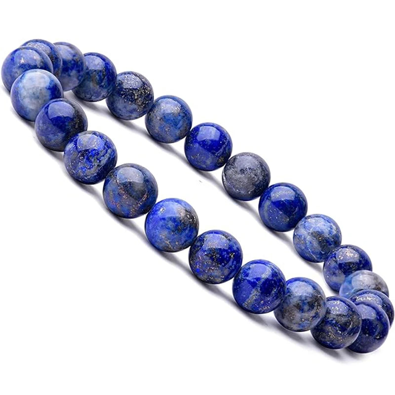 Handmade 8mm Lapis Lazuli Stone Beaded Rope Bracelet