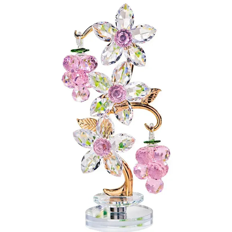 High-End Crystal Grape Flower Decorative Ornament Creative Gift for Glass Decoration