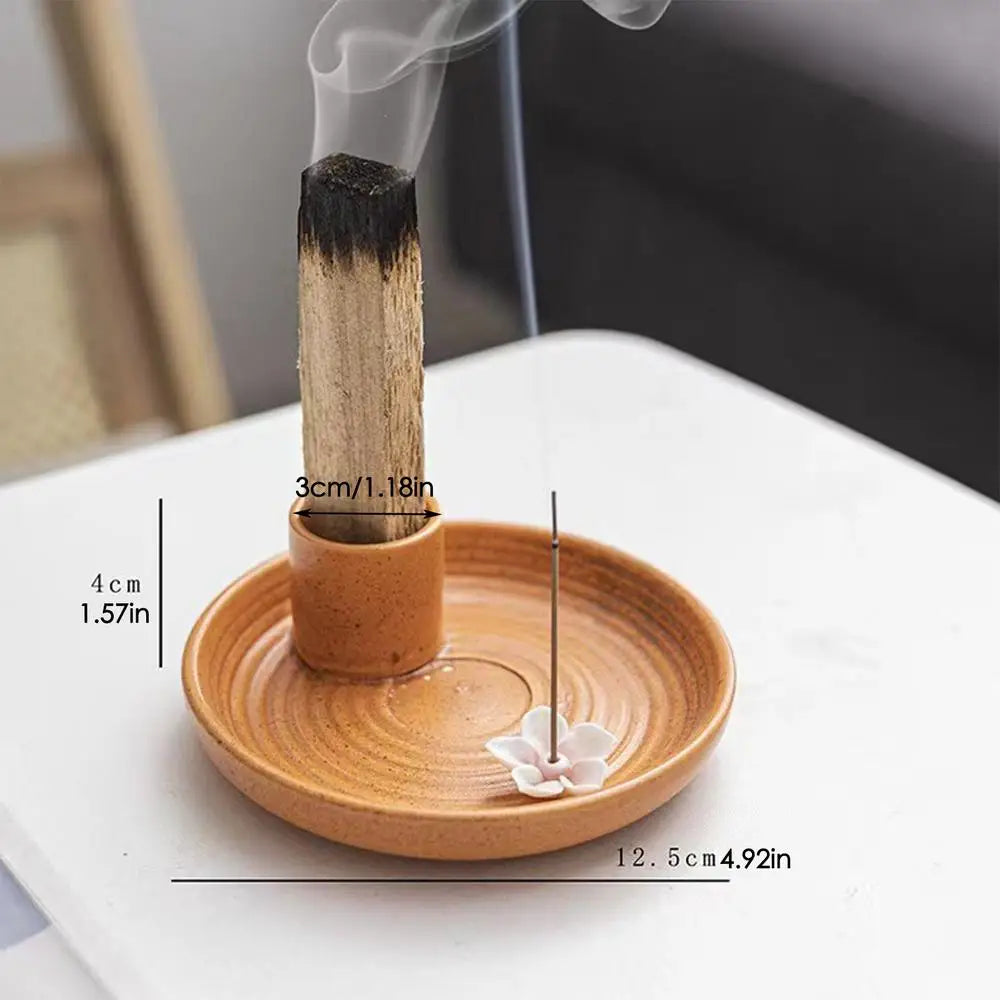 5 Color Ceramic Incense Stick Holder Meditation Yoga Decor